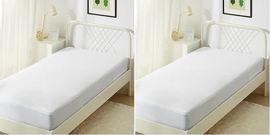 Amazon Basics Zippered Mattress Encasement - Waterproof, Twin (Pack of 2)