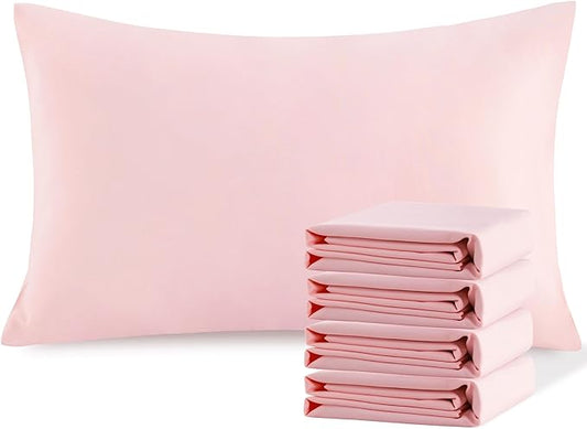 NTBAY Queen Pillowcase Set - 4 Pack Brushed Microfiber 20x30 Pillowcases - Soft, Wrinkle-Free, Fade-Resistant, Stain-Resistant, Blush Pink Pillowcases with Envelope Closure - 20x30 Inches, Blush Pink