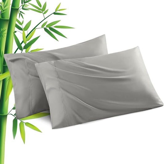 Pillowcases Queen Size 2 Pack, Viscose Cooling Pillow Cases with Envelope Closure, Cool & Breathable Pillow Cover for Hot Sleepers and Night Sweats, 20" x 30"