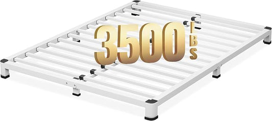 NKZ Full Platform Bed Frame 4 Inch, Heavy Duty Metal Low Profile Bed Frame with Round Corner Legs, 3500lbs Weight Capacity Reinforced Frame, No Box Spring Needed，Noise-Free, Easy Assembly