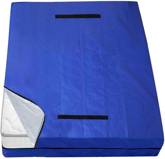 Mattress Bags for Storage & Moving - Waterproof Covers with Heavy Duty Handles, Strong Zipper - Twin Size, Blue, 2 Pack