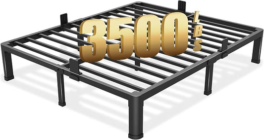 Yitong Angel 10 inch Full Size Bed Frame with Round Corner Legs Mattress Slide Stopper,Low Profile Heavy Duty Metal Platform,Steel Slat Support,No Box Spring Needed,Easy Assembly,Noise Free