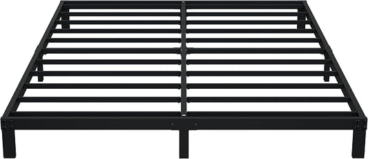 Upcanso 7 Inch Queen Bed Frame No Box Spring Need, Low Profile Metal Platform Bed Frame Queen Size, Heavy Duty Support Bedframes, Easy Assembly