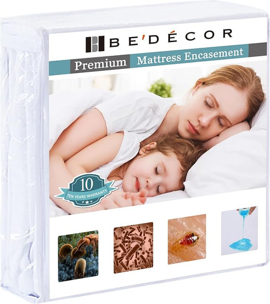 Bedecor Zippered King Mattress Protector Cover for 16"-18" Depth Mattress,Fully Encased Liquid Proof Urine Pee Protection Breathable Smooth Incontinence Pet Baby Potty Training