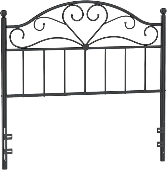 Merronix Vintage Headboard for Full Size Bed Frame, Metal Headboard Only Full Size Freestanding Headboard with Universal Adapters, Height Adjustable, Easy Assembly, Black