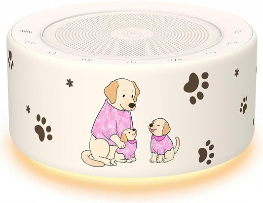 Kipcush White Noise Machine - Soft Non-Glare Nursery Lamp, 30 Soothing Sounds, 8 Color Lights, Max 8-Hour Timer for Baby & Adults (PT06, Standard)