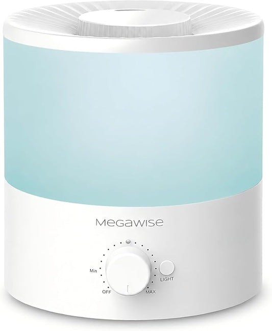 MegaWise Ultrasonic Cool Mist Humidifier SK7620 - 1.5L Capacity, Whisper-Quiet Operation, Adjustable Mist Output, Auto Shut-Off - Ideal for Home, Office, Baby Room, and Bedroom