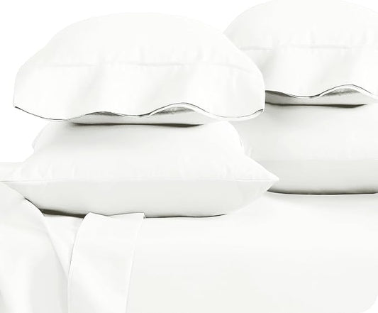 Bare Home Microfiber Bulk Pillow Cases - Standard/Queen Size Set of 4 - Cooling Pillowcases - Double Brushed - Ivory Pillowcases 4 Pack - Easy Care (Standard - 4 Pack, Cream)