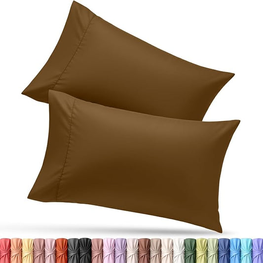 Utopia Bedding Queen Pillow Cases - 2 Pack - Envelope Closure - Soft Brushed Microfiber Fabric - Shrinkage and Fade Resistant Pillow Covers Queen Size 20 X 30 Inches (Queen, Mocha)