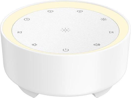 Kipcush White Noise Machine for Sleeping, 20 Soothing Sounds Including White Pink Brown Noise, Fan and Nature, Custom Shortcut Buttons, Dimmable Night Light, 8 Hour Timer, USB Powered