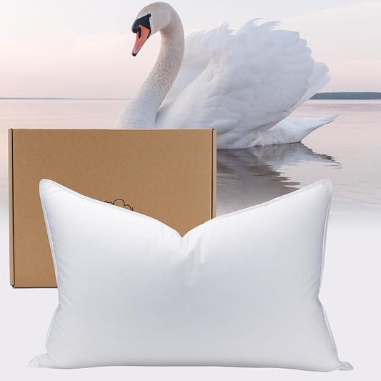 White Goose Down Pillow Luxury Hotel Bed Pillow with 100% 900+Fill Power, Goose Feather Pillow for Sleeping, 700TC Cotton Shell, Standard Size- Medium, 1 Pack