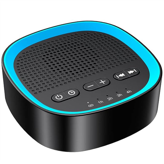 Sleep White Noise Sound Machines with 30 Soothing Sounds 3.5 mm Headphone Jack 5 Timer Settings 32 Precise Volume Memory Function Compact Design Ideal Gift for Everyone