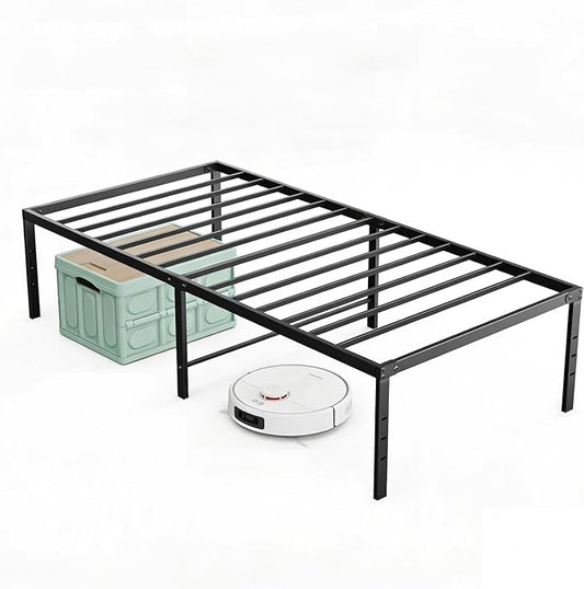 OLIXIS Twin Bed Frame, Heavy Duty Sturdy 16 Inch Metal Platform Bed Frames, Enhanced Stability & Noise-Free, Under-Bed Storage, No Box Spring Needed, Easy Assembly