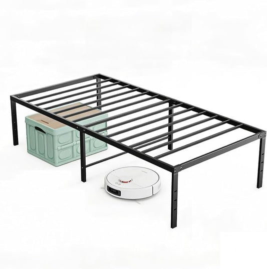 OLIXIS Twin XL Bed Frame, Heavy Duty Sturdy 18 Inch Metal Platform Bed Frames, Enhanced Stability & Noise-Free, Under-Bed Storage, No Box Spring Needed, Easy Assembly