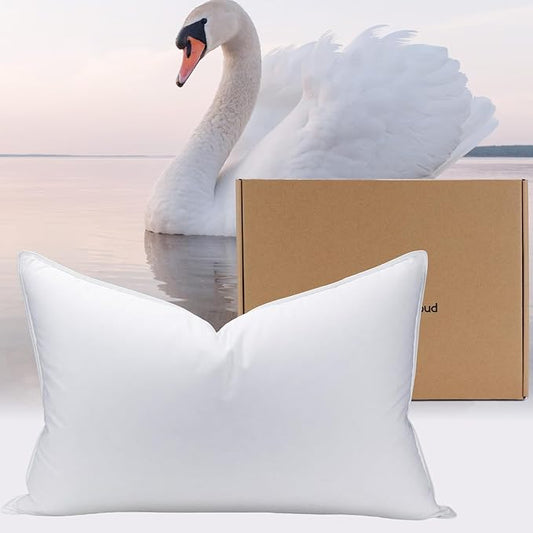 White Goose Down Pillow Luxury Hotel Bed Pillow with 100% 900+ Fill Power, Goose Feather Pillow for Sleeping, 700TC Cotton Shell, Standard Size- Medium, 1 Pack