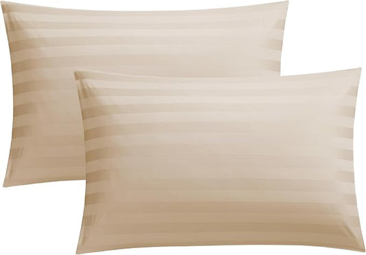 100% Cotton Classic Pillow Protectors with Invisible Zipper, 600 Thread Count Sateen Weave Soft and Breathable Pillow Cases, Protect Pillows from Dirt, Dust and Debris (King, 20"x36", Set of 4)