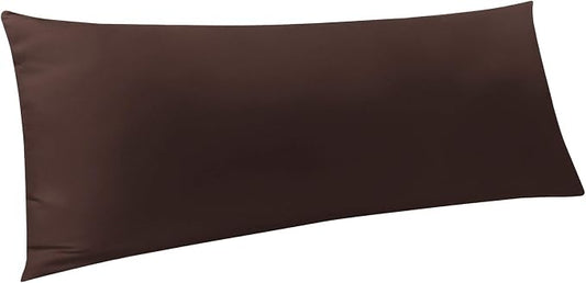 NTBAY Body Pillowcase - Brushed Microfiber 20x54 Pillowcase - Soft, Wrinkle-Free, Fade-Resistant, Stain-Resistant, Dark Brown Body Pillow Cover with Envelope Closure - 20x54 Inches, Dark Brown