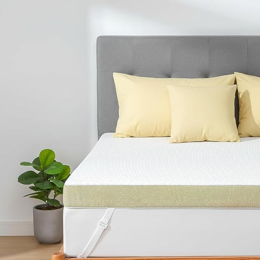 Marsail Twin Size Memory Foam Mattress Topper, 4 Inch Cooling Gel Infused with Soft Cover, CertiPUR-US and Oeko-TEX Certified, Sofa, RV, Camping