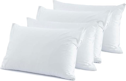 Dreamology Waterproof Pillow Protectors with Zipper,4 Pack,Bed Bug Proof Pillow Cover,Standard Pillow Protector,Waterproof Pillow Covers Standard Size,20x26 Pillow Covers