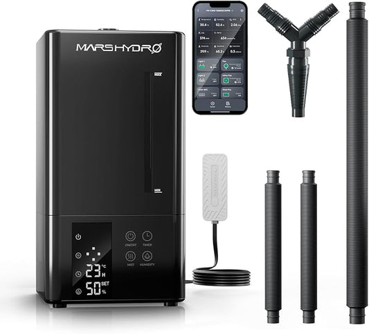MARS HYDRO 2026 New Plant Humidifier 6L,with Adjustable Humidity,Timer Function,Ultrasonic Precise and Silent Operation,No-Leak Seal for Grow Tent,Indoor Planting,Greenhouse