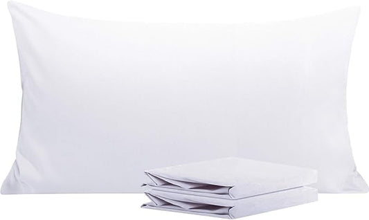 NTBAY King Pillowcase Set - 2 Pack Brushed Microfiber 20x40 Pillowcases - Soft, Wrinkle-Free, Fade-Resistant, Stain-Resistant, White Pillowcases with Envelope Closure - 20x40 Inches, White