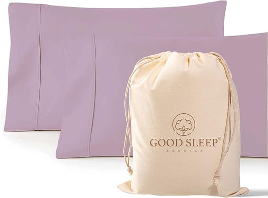 1000 TC Lavender King Pillowcases Set of 2 100% Egyptian Cotton Pillow Cases with Long Staple Cotton & Sateen Weave, Silky Soft Hotel - Like Bed Pillow Covers for Comfy Sleeping, Snug Fit