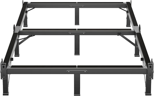 MAF Metal Bed Frame Twin XL 8 Inches, 9-Legs Support Bed Base, Twin XL Bed Frame for Box Spring and Mattress, Basics Bed Frame Headboard Attachable Tool-Free Easy Assembly, Black