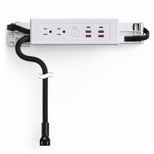 Drawer Outlet Kit PD30W USB-C Fast Charging Station USB Power Cabinet Plug Charging Strip Recessed Vanity Table Box Desk Nightstand Mount Organizer, 14 AWG Power Cable for Kitchen Bedroom-White