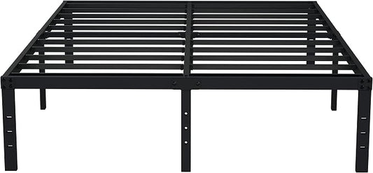 EMODA Full Size Bed Frame 16 Inch Heavy Duty Metal Platform Beds No Box Spring Needed with Sturdy Steel Slats Mattress Foundation, Easy Assembly, Noise Free, Black
