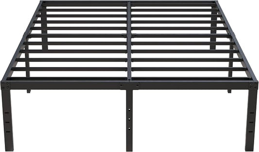 Upcanso 18 Inch California King Bed Frames No Box Spring Need, Platform Cal King Bed Frame with High Storage, Eassy Assembly 3,500 Lbs Heavy Duty Bedframes, Black