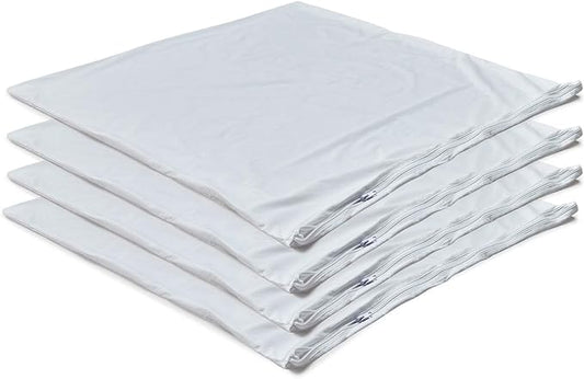 Kingnex 4 Pack Waterproof Down Feather Proof Pillow Protectors with Zipper 18x18 Zippered Pillow Covers for Square Throw Pillow