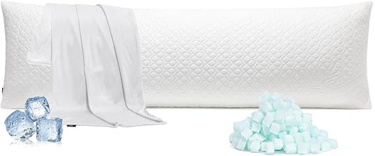 Rainmr Extra Long Body Pillow Cubies Memory Foam 150x50cm – Anime Body Pillow Insert for Adults – with Cooling Cover Huggable Pillows 20x60 inches