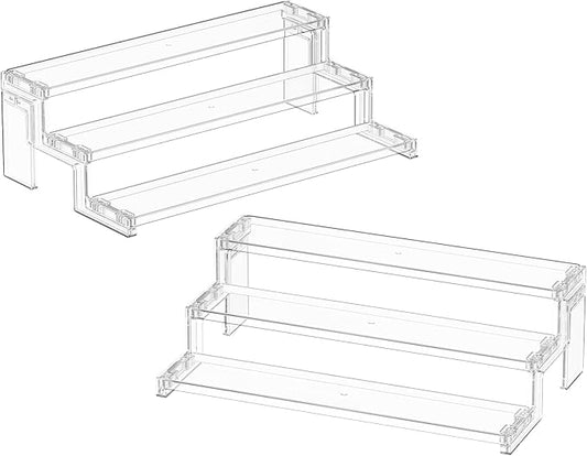 Lifewit Cupcake Stand, Perfume Cologne Organizer, Tool-Free Assembly, Display Riser, Spice Rack, Figurine Holder, Makeup Storage, Room Decor, Party Decorations, Clear, 14″ 3 Tier, 2 Pcs
