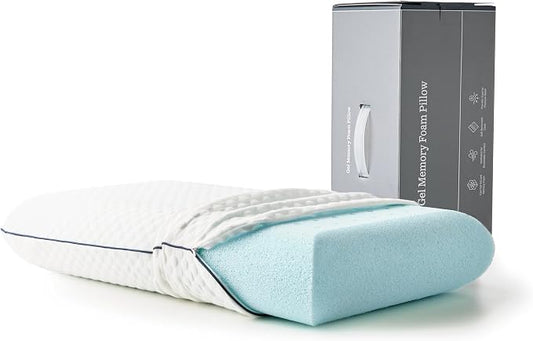 Weekender Gel Memory Foam Pillow - Standard Size - 1-Pack - Medium Firm Feel - Neck and Shoulder Support - Side & Back Sleepers - Home, Hotel, & Hospital Essentials - CertiPur Certified
