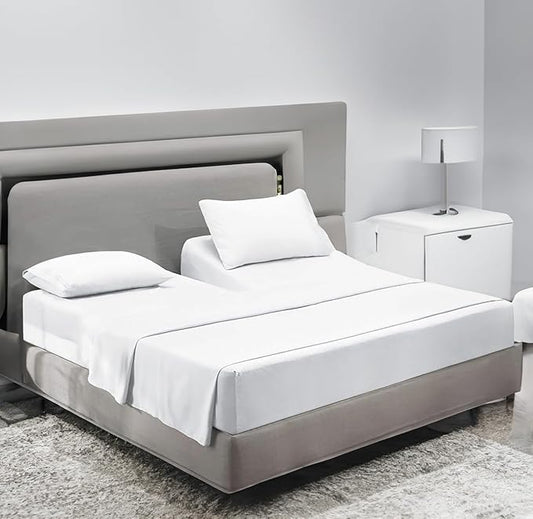 Sanders Collection Inc SCI Top Split Flex Sheet Set for Adjustable Bed 32" Split Head California King Size 800 Thread Count 100% Egyptian Cotton 4 Piece Set fits up to 16 Inch Deep Pocket (White)