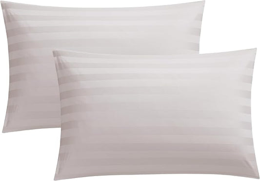 100% Cotton Classic Pillow Protectors with Invisible Zipper, 600 Thread Count Sateen Weave Soft and Breathable Pillow Cases, Protect Pillows from Dirt, Dust and Debris (King, 20"x36", Set of 4)