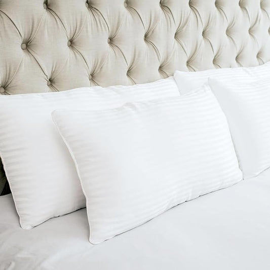 Houseify Tuck Me in Pillow Co. Down Alternative Pillows - King Sized Hypoallergenic Pillows, Set of 2 - Premium, Breathable Pillow for Side Sleepers and Back Sleepers