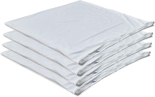 Kingnex 4 Pack Waterproof Drool Proof Feather Proof Pillow Protectors for 13"x18" or 14"x19" or 12"x20" Lumbar or Travel Pillow