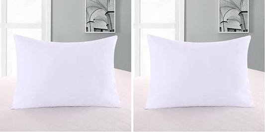 Royal Bedding 2 Pillow Protectors, Zippered Hypoallergenic Down Proof Pillow Covers, 600 Thread-Count - 100% Cotton Pillow Protector, White, King Size (Pack of 2)