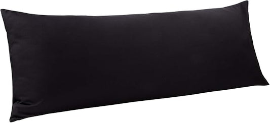 NTBAY Body Pillowcase - Brushed Microfiber 20x54 Pillowcase - Soft, Wrinkle-Free, Fade-Resistant, Stain-Resistant, Black Body Pillow Cover with Envelope Closure - 20x54 Inches, Black