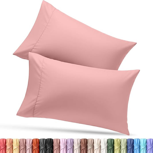 Utopia Bedding Queen Pillow Cases - 2 Pack - Envelope Closure - Soft Brushed Microfiber Fabric - Shrinkage and Fade Resistant Pillow Covers Queen Size 20 X 30 Inches (Queen, Pink)