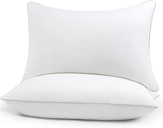 HIMOON Bed Pillows for Sleeping 2 Pack,Standard Size Cooling Pillows Set of 2,Top-end Microfiber Cover for Side Stomach Back Sleepers