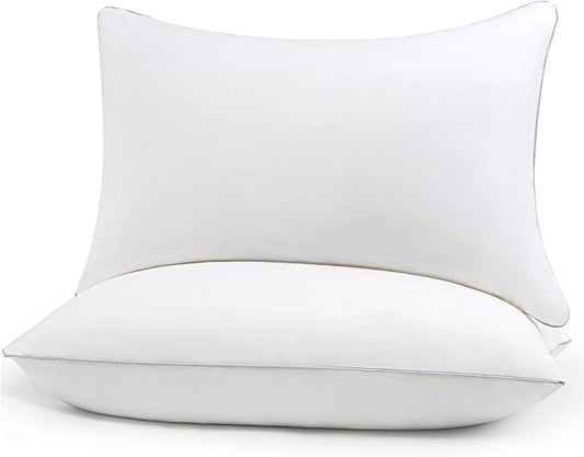 HIMOON Bed Pillows for Sleeping 2 Pack,Queen Size Cooling Pillows Set of 2,Top-end Microfiber Cover for Side Stomach Back Sleepers