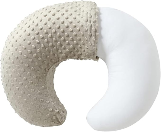 Baby Nursing Pillow and Body Positioner with Premium Slipcover for Breastfeeding for Baby Boys and Girls, Feeding Pillow with Breathable Comfortable Pillowcase (Tidal Foam)