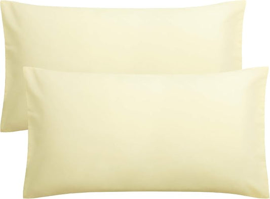 FLXXIE King Pillow Cases Set of 2, Soft Microfiber Pillow Covers with Envelope Closure, Wrinkle, Fade and Stain Resistant Pillowcases, 20x36, Ivory