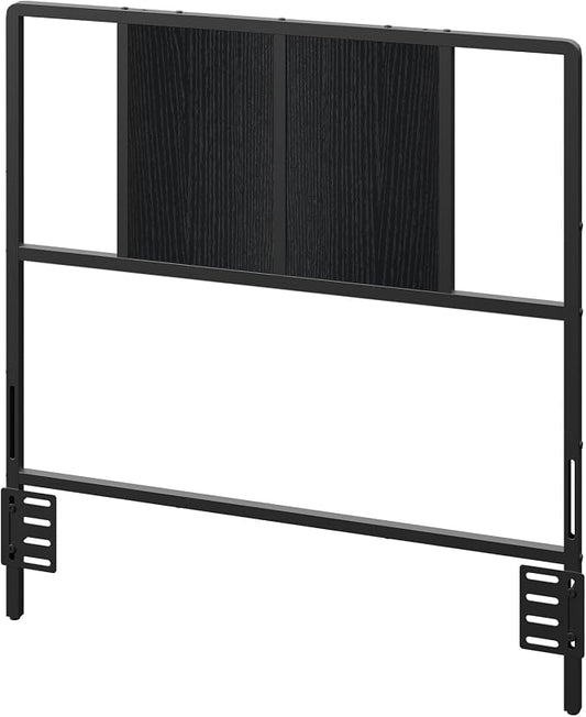 MAHANCRIS Twin Size Headboard Only, Metal Headboard with Adapters, Minimalist Industrial Style for Twin Size Beds, Black