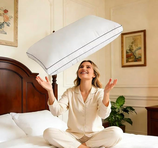 Premium Canadian Goose Down Pillow Queen Size Set of 1 Pack, 900+ Fill Power, 100% Cotton Shell, Luxury Hotel Quality Bed Feather Pillow for Side Back Stomach Sleepers(White,20" x 30")