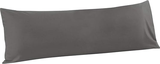 FLXXIE Body Pillow Cover - Super Soft Microfiber 20x54 Body Pillow Case - Envelope Closure, Wrinkle, Stain Resistant 20x54 Long Pillowcase, Dark Grey
