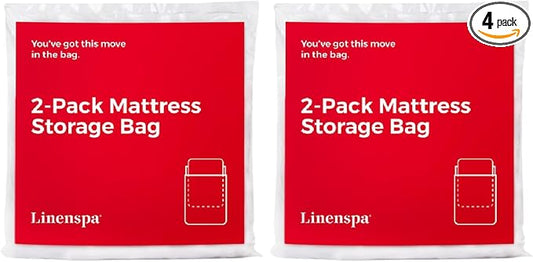 Linenspa Mattress Bag – Queen/Full size Mattress Bags for Moving, Storage & Disposal – Durable Plastic Cover for Moving, 2 Count (Pack of 2)