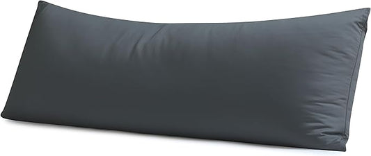 Body Pillow Cover Long Pillow Case,100% Egyptian Cotton Bed Pillow Protector with Zipper,400 Thread Count Cooling Full Body Pillowcase for Adults 20x54 Inches (1 Pack,Dark Grey)
